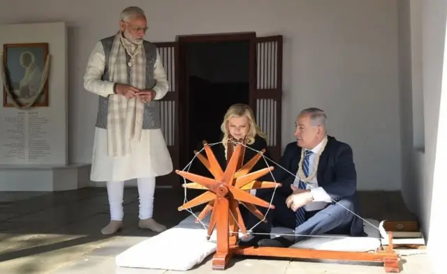 मोदी, नेतन्याहू और उनकी पत्नी