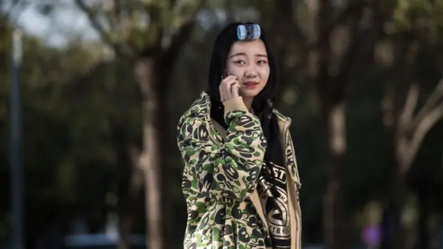 Chinese lady on phone