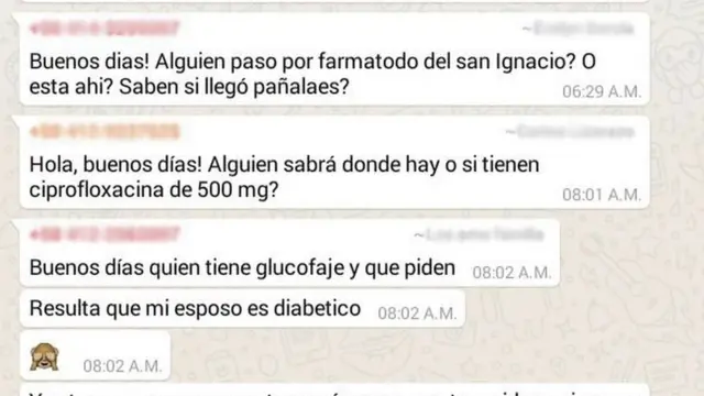 Intercambio de mensajes de whatsapp