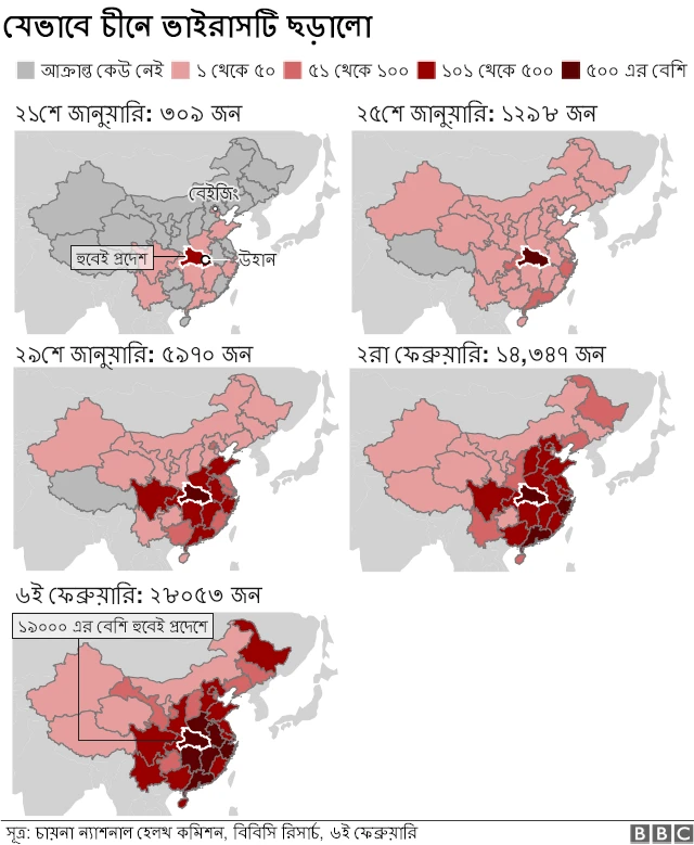 চীনে করোনাভাইরাসের উপস্থিতি
