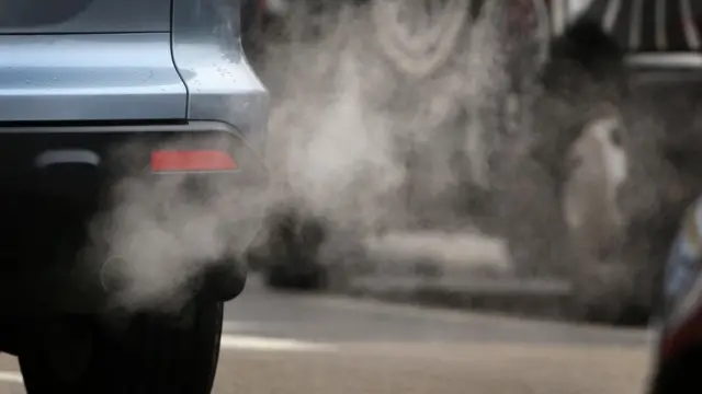 Exhaust fumes from a car