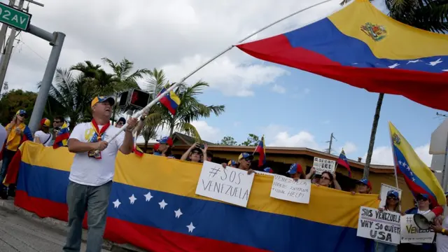 Protesta contra Maduro en Miami.