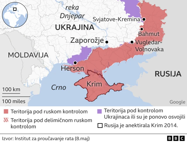 Ukrajinska kontraofanziva, mapa ukrajinske kontraofanzive