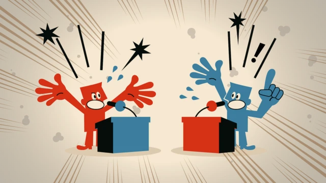 Illustration showing two people arguing