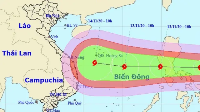 Cơ quan khí tượng cảnh báo thêm về cơn bão Vamco sắp vào Biển Đông.
