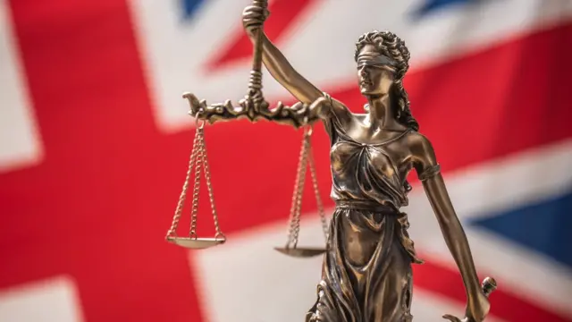 设计图片：英国国旗与正义女神象