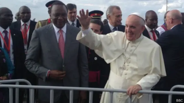 Papa Francis alipokuwa katika ziara nchini Kenya
