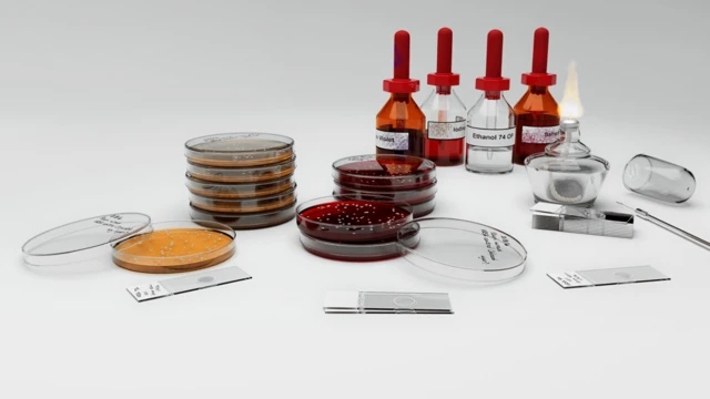 Equipo de laboratorio usado en la coloración de Gram