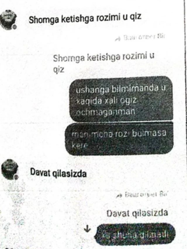 Мубашир Рауповники дея судга тақдим қилинган ёзишмалар скриншоти