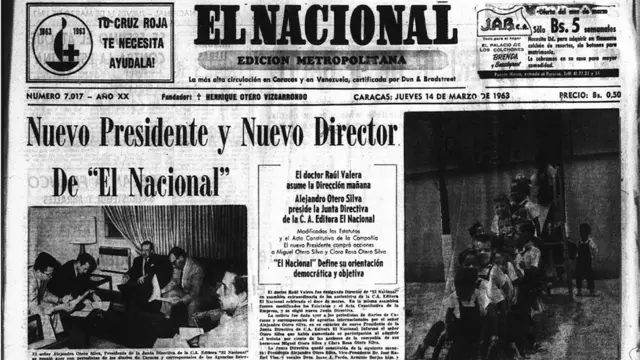 Portada El Nacional 14 de marzo de 1963.