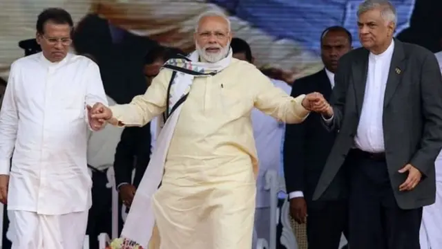 मैत्रीपाला सिरीसेना, नरेंद्र मोदी, विक्रमासिंघे