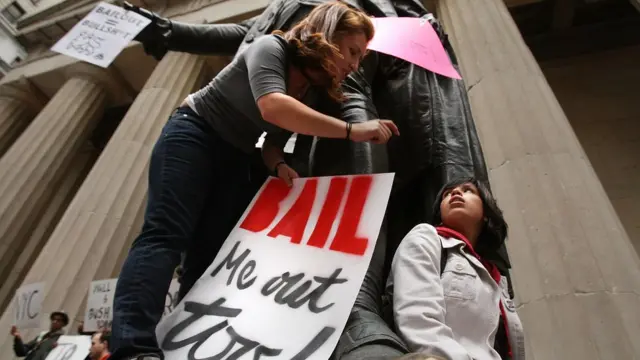 Protesta crisis financiera