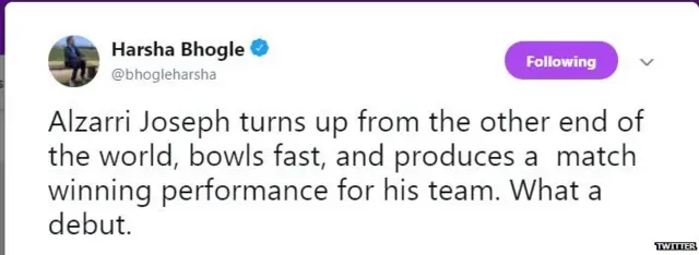 हर्षा भोगलेचं ट्वीट