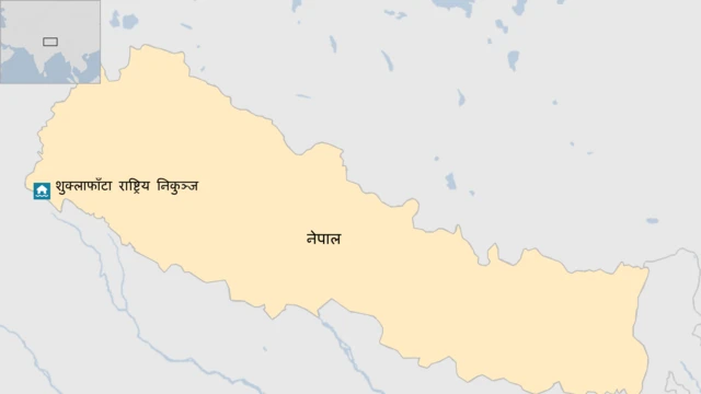 शुक्लाफाँटा राष्ट्रिय निकुञ्ज देखिने नेपालको नक्सा