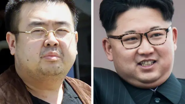 Kim Jong-nam (trái), anh của Kim Jong-un (phải), lãnh tụ Bắc Hàn