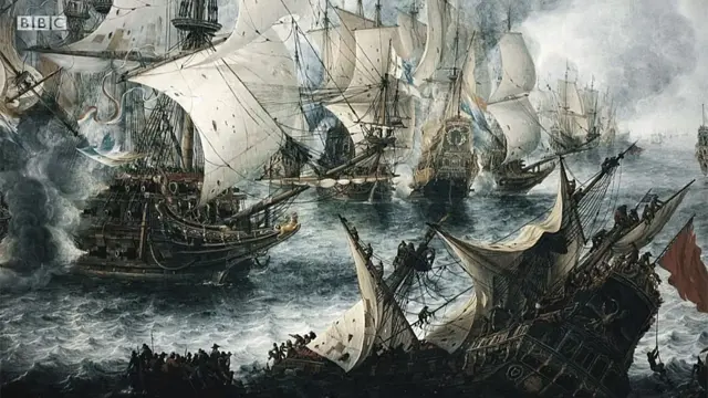 Imagen de barcos en guerra