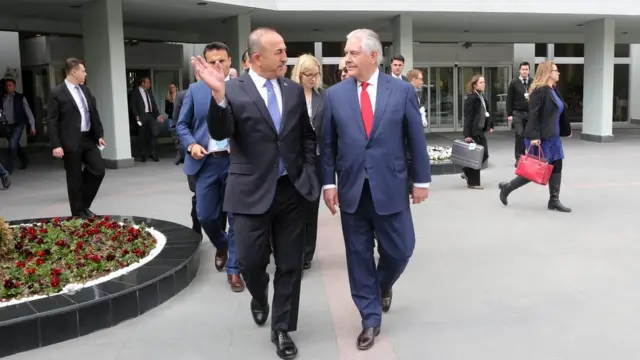 Dışişleri Bakanı Mevlüt Çavuşoğlu ve ABD Dışişleri Bakanı Rex Tillerson