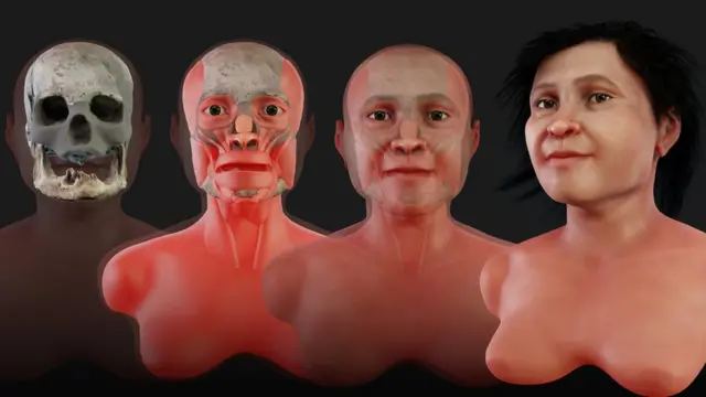 As etapas da reconstituição facial de Eva Naharon