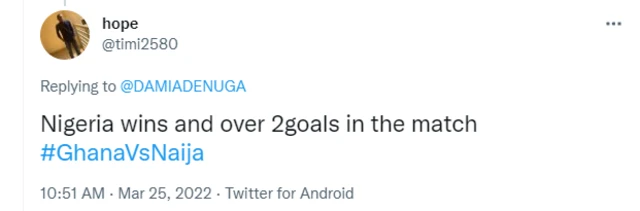 Prediction for Nigeria