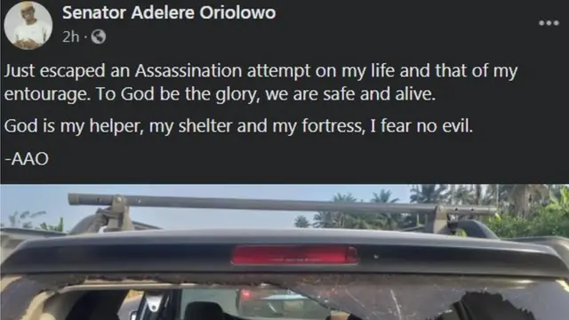 Osun APC: Ori kó Sẹ́nátọ̀ Orilowo yọ lọ́wọ́ ikú lọ́wọ́ Àìkú