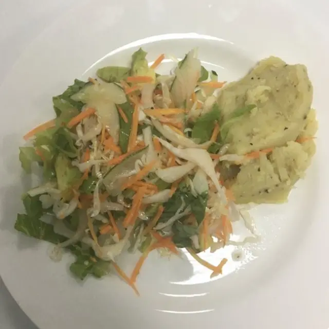 Salad and a side of mash potatoes