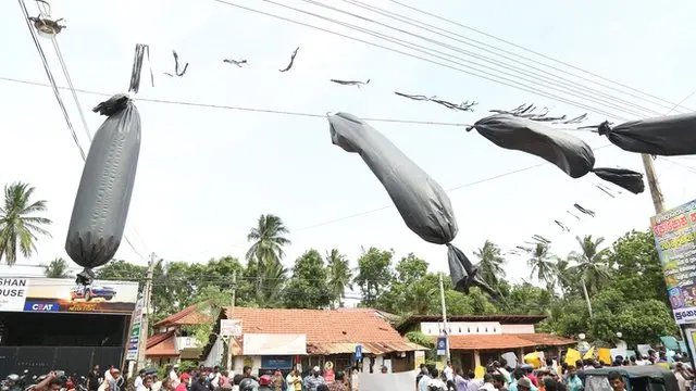 Protest in Sri Lanka against a Chinese development
