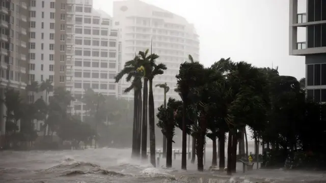 கடும் சூறாவளியால் பாதிப்படைந்த மியாமி நகரம்