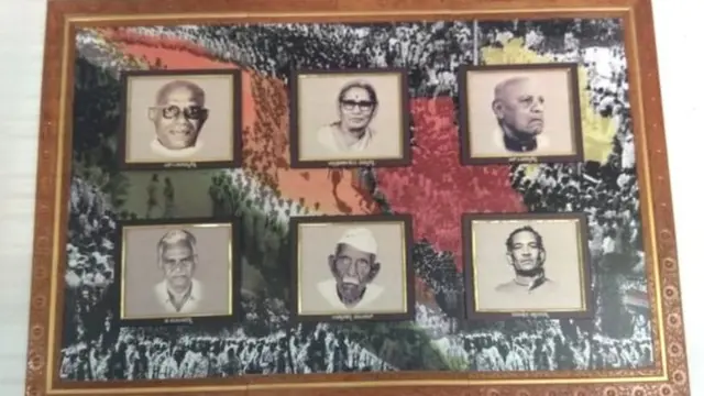 आंदोलन का नेतृत्व करने वाले कांग्रेस नेताओं की तस्वीरें