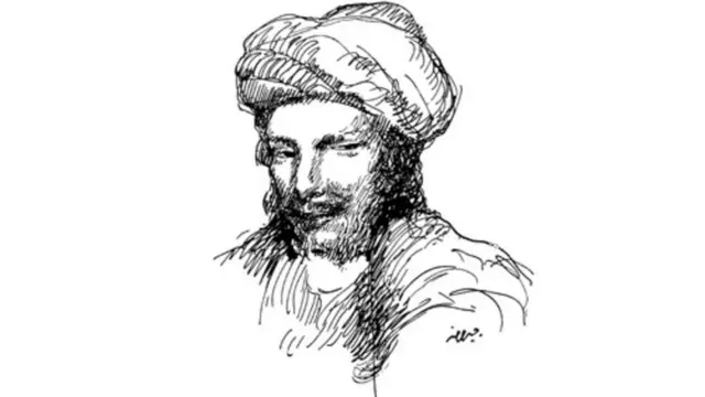 هكذا تصور الشاعر والفنان اللبناني جبران خليل جبران ملامح أبو نواس في لوحة رسمها عام 1916