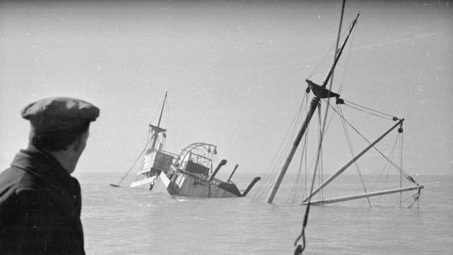 Un barco hundido en 1948 en los Goodwin Sands