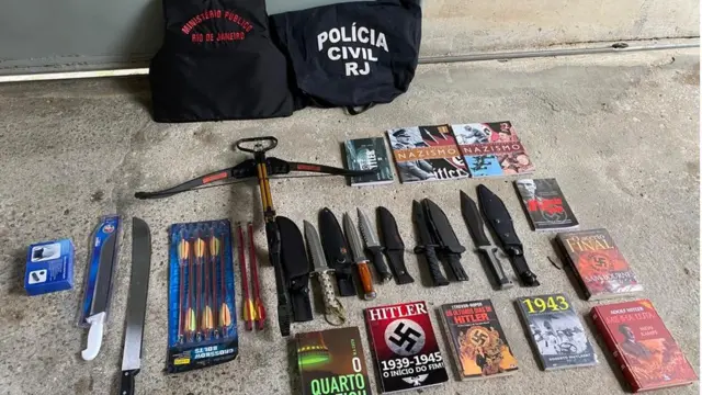 Materiais apreendidos pela Polícia Civil