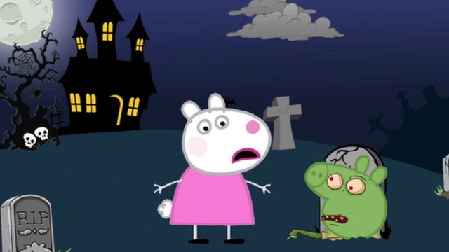 Desenho exibe versão da Peppa Pigsite de aposta bonus de cadastroum cemitério com um zumbi saindo do túmulo