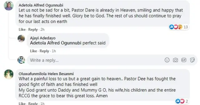 Ibanikẹdun iku Dare Adeboye