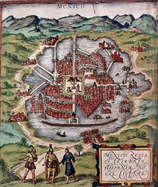 Ilustração mostra México-Tenochtitlán no início do século 16 - provavelmente baseadafriday online casinoum esboçofriday online casinoCortésfriday online casino1524