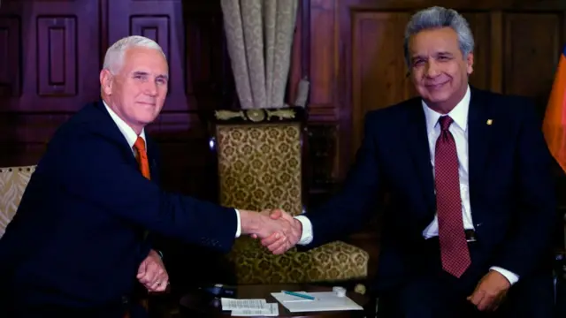 Mike Pence y Lenín Moreno