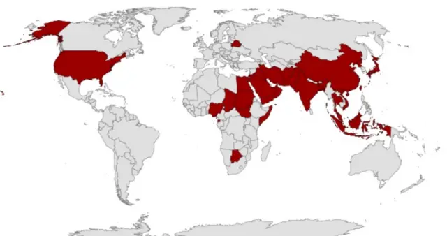 البلدان التي نفذت أحكام الإعدام بين عامي 2013 - 2019