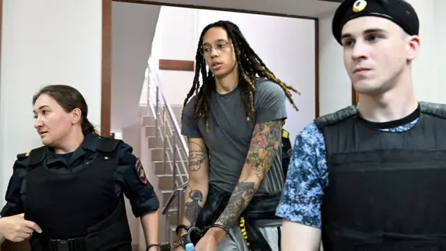 Brittney Griner arrives at her court hearing in Russia
