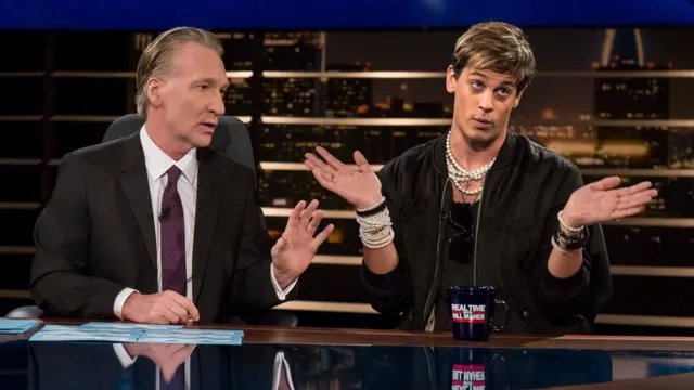 Bill Maher, presentador del programa "Tiempo real con Bill Maher" y Milo Yiannopoulos.