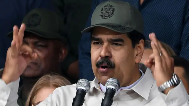 Nicolas Maduro, lors d'un défilé militaire à Caracas, le 13 avril dernier.