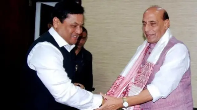 આસામના મુખ્યમંત્રી સર્વાનંદ સોનોવાલ અને કેંદ્રીય ગૃહ મંત્રી