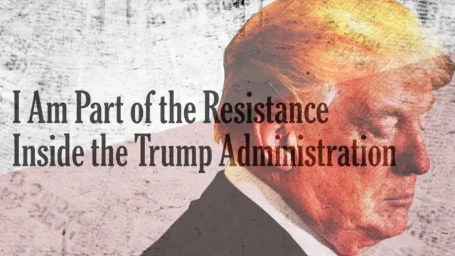 Composite image of President Trump and NYT headline