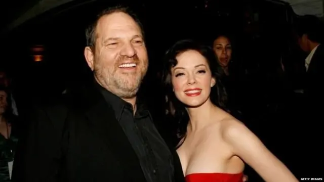 Harvey Weinstein and Rose McGowan appeared at a premiere for the film Grindhouse in 2007