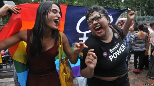 Members of the lesbian, gay, bisexual, transgender (LGBT) community celebrates