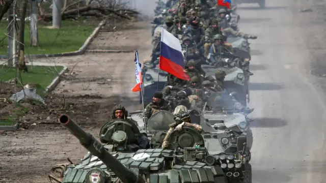 马里乌波尔的亲俄军坦克部队