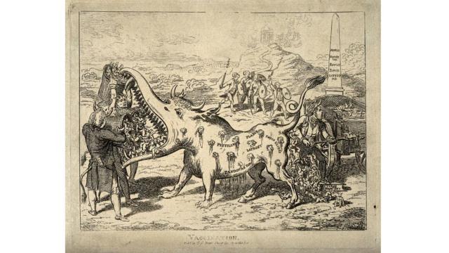 Ilustraçãoyesbingovaca gigante devorando humanos