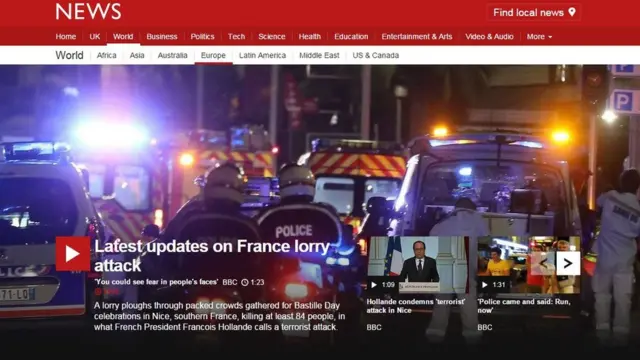 බීබීසී වේබ් අඩවිය ගෙන එන සජීවී වාර්තා