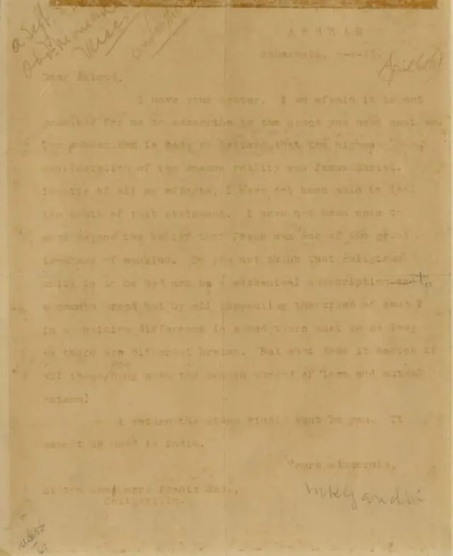 இயேசு பற்றிய மகாத்மா காந்தி என்ன சொன்னார்?