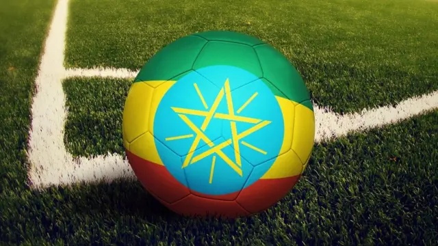 የኢትዮጵያ ሰንደቅ ዓላማ የተቀባች ኳስ