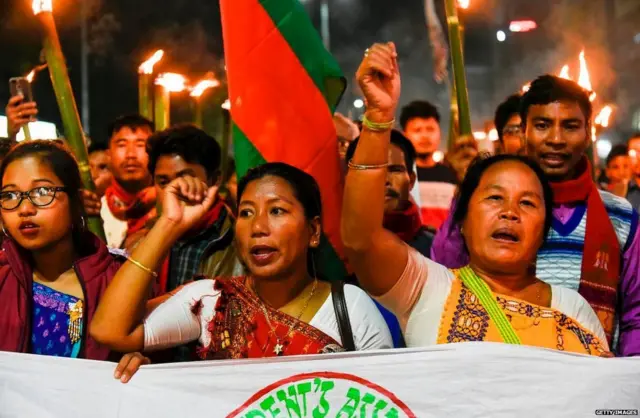 नागरिकता संशोधन विधेयक के विरोध में प्रदर्शन