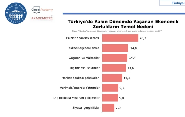 Ekonomik zorlukların temel nedeni grafiği